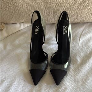 Zara Black and Gray Stiletto Heels